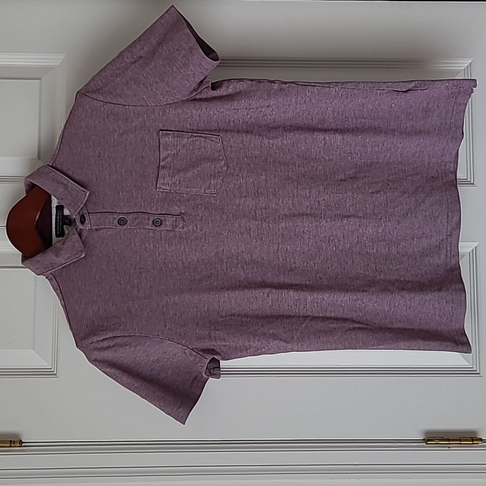 Banana Republic Heathered Red Performance Pique Polo Shirt
